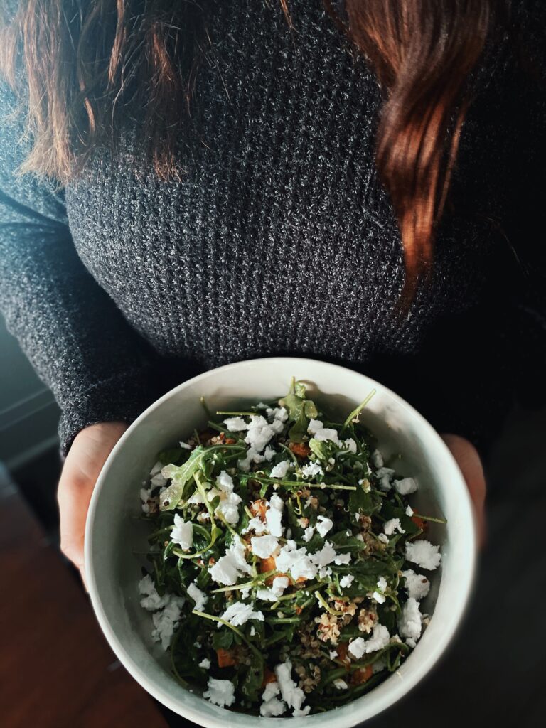 Quick and Easy Salad Idea, Sweet Potato arugula salad